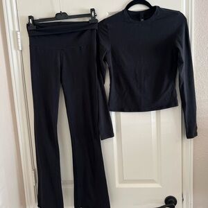 SKIMS Women's Black Pants & Top Set Cotton Jersey